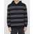 Saint Laurent Striped cotton hoodie BLACK