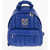 Moschino Love Quilted Nylon Backpack With Faux Leather Trims Blue