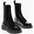 Valentino Garavani Leather Combat Boots With Zip And Rear Embossed Logo Black