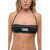 Karl Lagerfeld Bandeau Bikini Top With Printed Contrasting Details Black