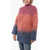 THE ATTICO Turtleneck Mohair Blend Sweater With Degradè Motif Pink