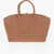 Moschino Love Faux Leather Tote Bag With Golden Logo Brown