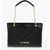 Moschino Love Quilted Faux Leather Shoulder Bag With Golden Logo Black