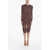 Bottega Veneta Metallic Viscose-Knit Midi Dress With Chain Details Brown