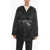 Jil Sander Satin Puffer Jacket With Visible Stitching Black
