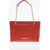 Moschino Love Quilted Tote Bag With Golden Chain Red