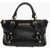 Moschino Love Faux Leather Bag With Removable Shoulder Strap And Gold Black