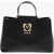 Moschino Love Faux Leather Tote Bag With Golden Logo Black