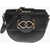 Moschino Love Faux Leather Crossbody Bag With Double Metal Heart Black