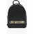 Moschino Love Faux Leather Backpack With Golden Logo Black