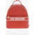 Moschino Love Faux Leather Backpack With Printed Contrasting Logo Red