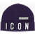 DSQUARED2 Icon Solid Color Beanie With Embossed Logo Violet