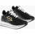 Moschino Love Leather Run40 Low Sneakers With Golden Effect Logo Black