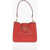 Moschino Love Faux Leather Shoulder Bag With Golden Hearts Red