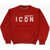 DSQUARED2 Icon Solid Color Crew-Neck Sweater With Contrasting Logo Red