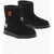 Moschino Love Velour Winter30 Ankle Boots With Printed Logo Black