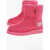 Moschino Love Velour Winter30 Ankle Boots With Printed Logo Pink