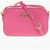 Moschino Love Faux Leather Crossbody Bag With Golden Details Pink