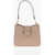 Moschino Love Faux Leather Shoulder Bag With Golden Hearts Beige