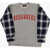 DSQUARED2 Brushed Cotton Slouch Fit Crew-Neck Sweatshirt With Plaid Mo Blue