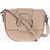 Moschino Love Faux Leather Crossbody Bag With Double Metal Heart Beige