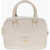Moschino Love Saffiano Eco Leather Satchel Bag With Double Handle White