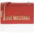 Moschino Love Faux Leather Shoulder Bag With Maxi Golden Logo Red