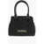 Moschino Love Quilted Faux Leather Hand Bag With Embossed Logos Black