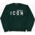 DSQUARED2 Icon Solid Color Crew-Neck Sweater With Contrasting Logo Green
