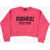 DSQUARED2 Brushed Cotton Crew-Neck Sweatshirt With Front Print Pink