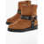 Moschino Love Velour Winter30 Ankle Boots With Studs Brown