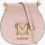 Moschino Love Faux Leather Bag With Chain Shoulder Strap And Golden L Pink