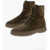 TOD'S Suede Lace-Up Ankle Boots With Debossed Logo Brown