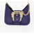 Versace Jeans Couture Textured Leather Hobo Bag With Maxi Golden Buc Violet
