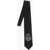 MSFTSREP Solid Color Tie With Contrasting Logo Black