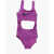 Nike Swim One Piece Swimsuit With Cut-Out Detail Violet