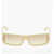 LINDA FARROW Dries Van Noten Rectangular Shape Sunglasses Yellow
