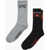 Converse Chuck Taylor Embroidered Ribbed 2 Pairs Of Long Socks Set Black