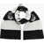 MSFTSREP Two-Tone Striped Scarf With Embroidered Logo Black & White