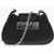 Versace Jeans Couture Textured Faux Leather Hobo Bag With Silver Log Black