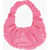Nanushka Patent Faux Leather Anja Handbag With Decorative Gathers And Pink
