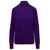 Allude Violet Mockneck Sweater with Ribbed Trim in Cashmere Woman VIOLET