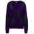 Burberry Purple Cardigan With Argyle Motif In Wool Woman VIOLET