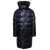 TATRAS 'Mejikino' Long Blue Down Jacket with Hood and Logo Patch in Shiny Nylon Man BLU