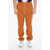 JUST DON Bouclè Wool Pants With Contrasting Side Band Orange