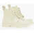 Bottega Veneta Shiny Rubber Ankle Boots With Round Toe White