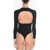 RHUDE Cut Out Long Sleeeve Matador Body Suit With Golden Logo Black