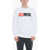 Diesel Brushed Cotton S-Gir-Division Crew-Neck Sweatshirt With Embr White