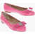 Salvatore Ferragamo Buckle Patent Leather Varina Ballet Flats Pink