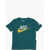Nike Solid Color Gravel Futura Crew-Neck T-Shirt With Printed Con Green
